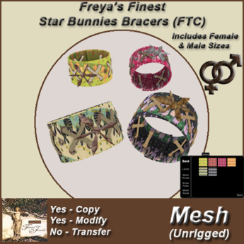Second Life Marketplace - FFJ Full Texture Change (FTC) Star Bracer